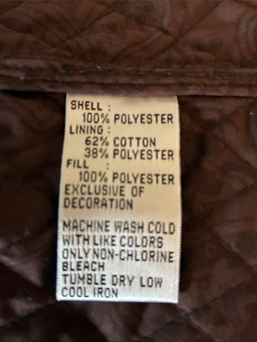 Talbots Lightweight Quilted Brown Vest w/ Pockets & Mandarin Collar, Like New, M - Picture 6 of 6